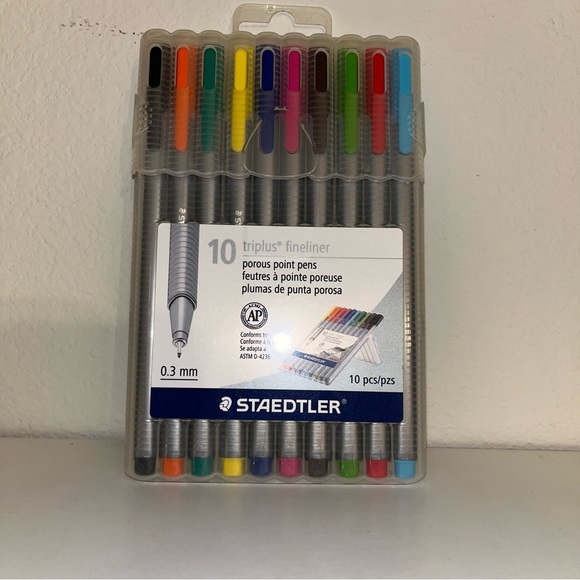 New 10 - STAEDTLER Triplus Fineliner Pourous Point Pens - 0.3mm - Assorted Ink - Picture 1 of 2